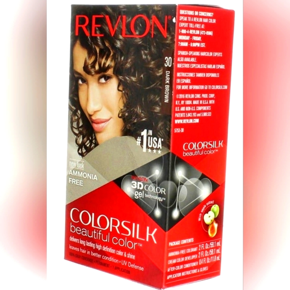 3Pack - Revlon ColorSilk Hair Color, 30 Dark Brown 1 ea